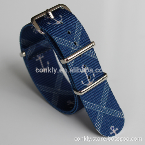 20mm Blue anchor printed nylon NATO straps factory from CONKLY